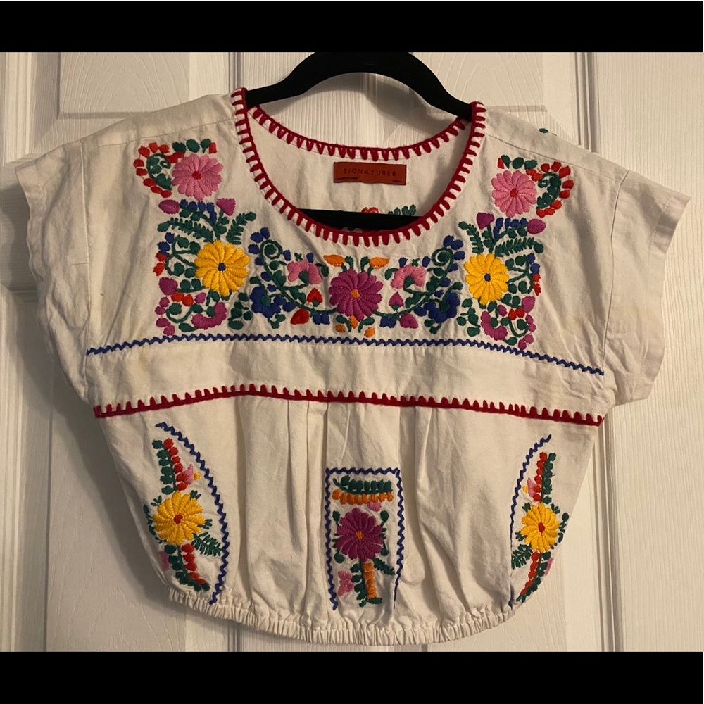 Signature 8 Embroidered Crop Top